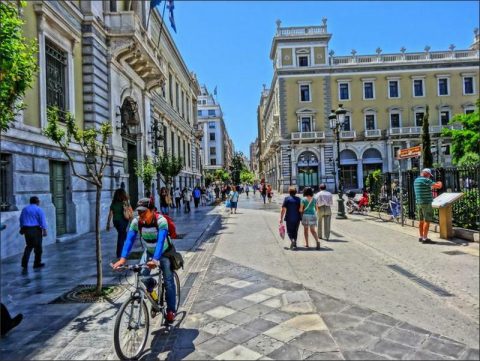 Walking on the marble streets of Athens
