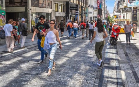 Walking on the marble streets of Athens