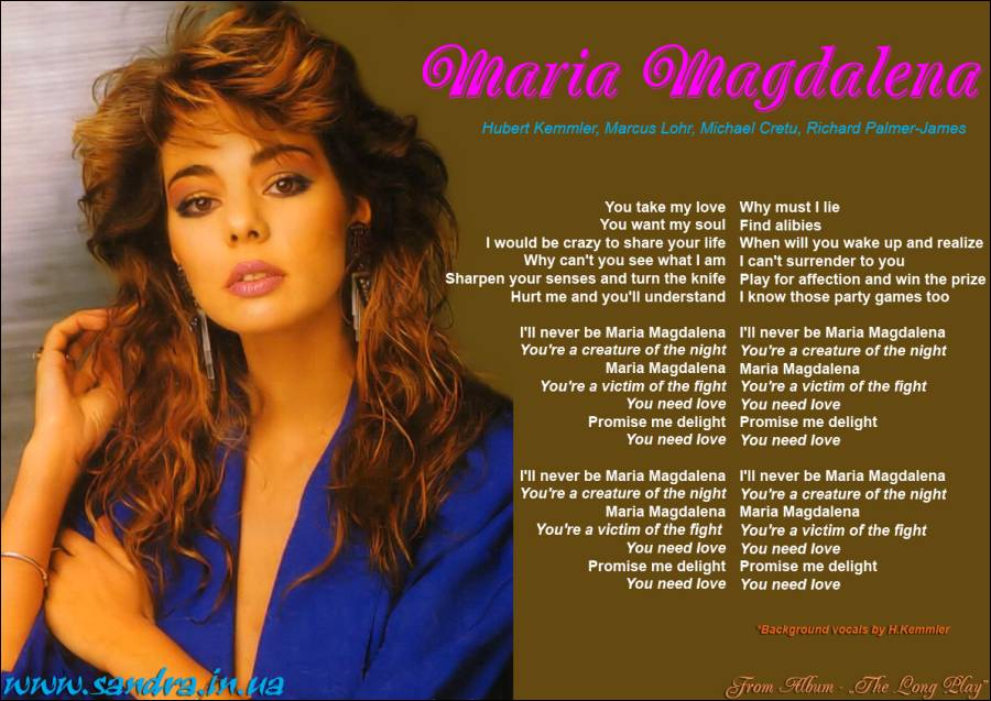 Sandra Maria Magdalena Lyrics Lyrics Gallery