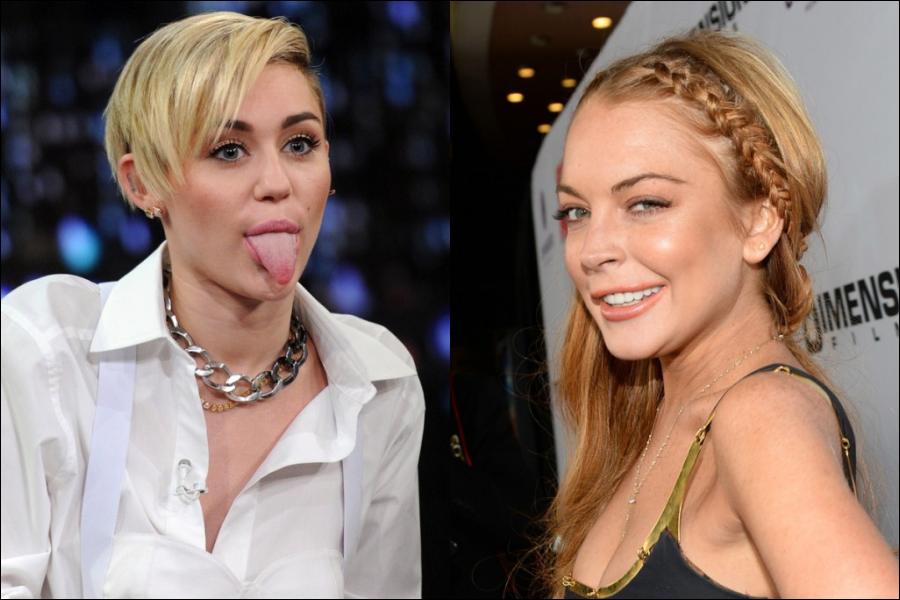 Miley Cyrus and Lindsay Lohan step out in tatters