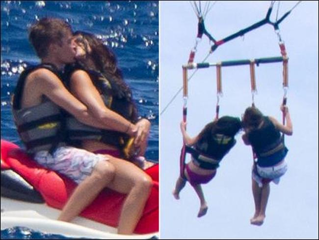 Justin and Selena can't stop kissing!