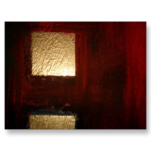 Brown Red Gold Abstract Postcard