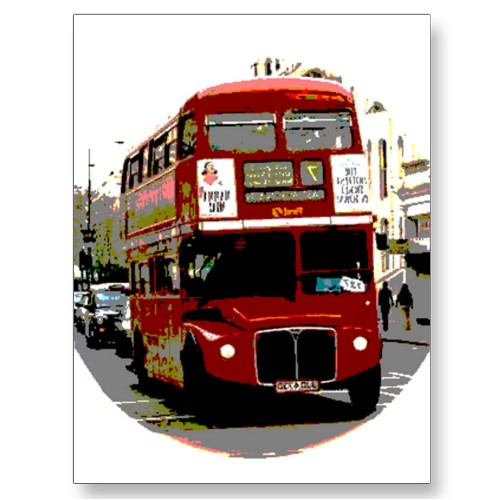London Red Bus Routemaster Buses Postcard