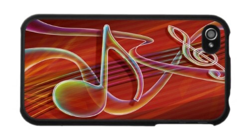 Neon Music Notes Iphone 4 Cases