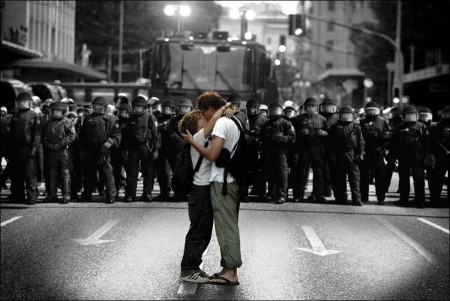 Protest Kiss in Vancouver