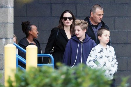 Angelina Jolie takes her kids to see the new Tomb Raider