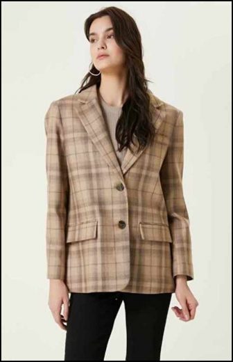 Fashion: Two-Button Camel Blazer Jacket