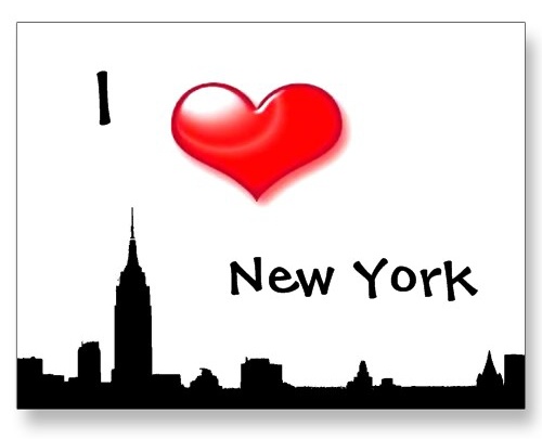 I Love New York City - Silhouette of NY Postcard